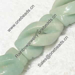 Gemstone beads, Chinese amazonite(solid color), twist rice, 11x18x25mm, Sold per 16-inch Strand