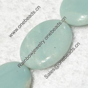 Gemstone beads, Chinese amazonite(solid color), oval, 25x35mm, Sold per 16-inch Strand