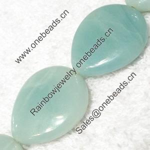 Gemstone beads, Chinese amazonite(solid color), horizontal drilled flat teardrop, 22x30mm, Sold per 16-inch Strand
