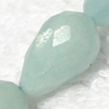 Gemstone beads, Chinese amazonite(solid color), horizontal drilled faected pear, 8x12mm, Sold per 16-inch Strand