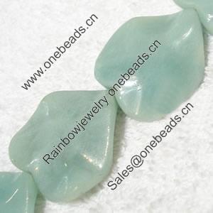 Gemstone beads, Chinese amazonite(solid color), wave heart, 30x30mm, Sold per 16-inch Strand