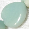 Gemstone beads, Chinese amazonite(solid color), flat heart, 18mm, Sold per 16-inch Strand