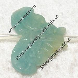 Gemstone beads, Chinese amazonite(solid color), butterfly, 25x35mm, Sold per 16-inch Strand