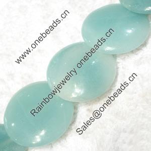 Gemstone beads, Chinese amazonite(solid color), coin, 5x20mm, Sold per 16-inch Strand