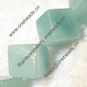 Gemstone beads, Chinese amazonite(solid color), corner diamond cube, 8mm, Sold per 16-inch Strand
