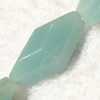 Gemstone beads, Chinese amazonite(solid color), diamond, 10x20mm, Sold per 16-inch Strand
