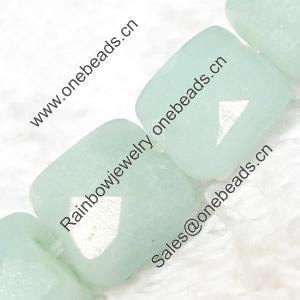 Gemstone beads, Chinese amazonite(solid color), horizontal drilled faceted square, 8x8mm, Sold per 16-inch Strand