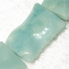 Gemstone beads, Chinese amazonite(solid color), wave rectangle, 20x25mm, Sold per 16-inch Strand