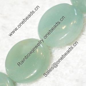 Gemstone beads, Chinese amazonite(solid color), coin, 18x18mm, Sold per 16-inch Strand