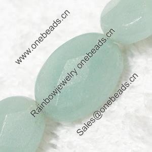 Gemstone beads, Chinese amazonite(solid color), faceted oval, 13x18mm, Sold per 16-inch Strand
