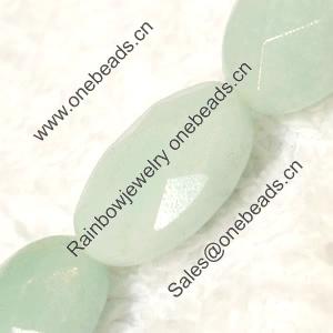 Gemstone beads, Chinese amazonite(solid color), faceted oval, 8x12mm, Sold per 16-inch Strand