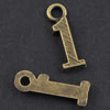 Pendant/Charm, Zinc Alloy Jewelry Findings, Lead-free, Letters 15x5mm，Sold by Bag