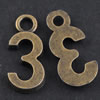 Pendant/Charm, Zinc Alloy Jewelry Findings, Lead-free, Letters 16x8mm，Sold by Bag