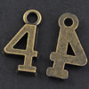 Pendant/Charm, Zinc Alloy Jewelry Findings, Lead-free, Letters 16x8mm，Sold by Bag