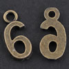 Pendant/Charm, Zinc Alloy Jewelry Findings, Lead-free, Letters 16x8mm，Sold by Bag