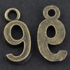 Pendant/Charm, Zinc Alloy Jewelry Findings, Lead-free, Letters 17x7mm，Sold by Bag