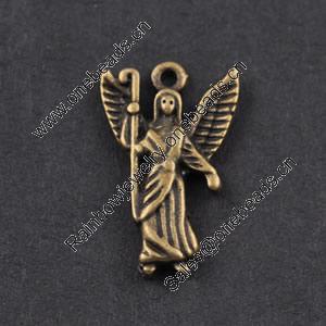 Pendant/Charm, Zinc Alloy Jewelry Findings, Lead-free, 18x11mm，Sold by Bag