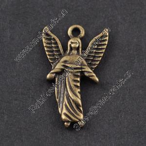 Pendant/Charm, Zinc Alloy Jewelry Findings, Lead-free, 19x12mm，Sold by Bag