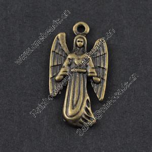 Pendant/Charm, Zinc Alloy Jewelry Findings, Lead-free, 19x13mm，Sold by Bag