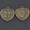 Pendant/Charm, Zinc Alloy Jewelry Findings, Lead-free,Heart 18mm，Sold by Bag