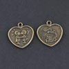 Pendant/Charm, Zinc Alloy Jewelry Findings, Lead-free,Heart 18mm，Sold by Bag