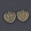 Pendant/Charm, Zinc Alloy Jewelry Findings, Lead-free,Heart 18mm，Sold by Bag