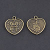 Pendant/Charm, Zinc Alloy Jewelry Findings, Lead-free,Heart 18mm，Sold by Bag