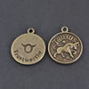 Pendant/Charm, Zinc Alloy Jewelry Findings, Lead-free,Flat Round 18mm，Sold by Bag