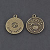 Pendant/Charm, Zinc Alloy Jewelry Findings, Lead-free,Flat Round 18mm，Sold by Bag