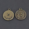 Pendant/Charm, Zinc Alloy Jewelry Findings, Lead-free,Flat Round 18mm，Sold by Bag