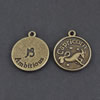 Pendant/Charm, Zinc Alloy Jewelry Findings, Lead-free,Flat Round 18mm，Sold by Bag