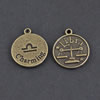 Pendant/Charm, Zinc Alloy Jewelry Findings, Lead-free,Flat Round 18mm，Sold by Bag