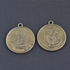 Pendant/Charm, Zinc Alloy Jewelry Findings, Lead-free, Flat Round 25mm，Sold by Bag