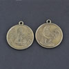 Pendant/Charm, Zinc Alloy Jewelry Findings, Lead-free, Flat Round 25mm，Sold by Bag