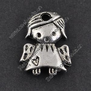 Pendant/Charm, Zinc Alloy Jewelry Findings, Lead-free, 13x10mm，Sold by Bag