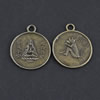 Pendant/Charm, Zinc Alloy Jewelry Findings, Lead-free, Flat Round 22x27mm，Sold by Bag