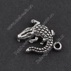Pendant/Charm, Zinc Alloy Jewelry Findings, Lead-free, 13x15x3mm，Sold by Bag