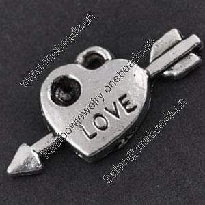 Pendant/Charm, Zinc Alloy Jewelry Findings, Lead-free, 9x20mm，Sold by Bag