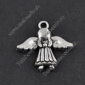 Pendant/Charm, Zinc Alloy Jewelry Findings, Lead-free, 19x20mm，Sold by Bag