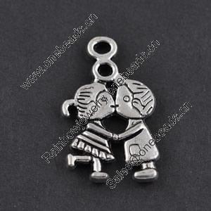 Pendant/Charm, Zinc Alloy Jewelry Findings, Lead-free, 27x16mm，Sold by Bag