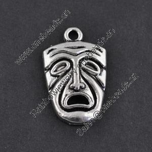 Pendant/Charm, Zinc Alloy Jewelry Findings, Lead-free, 15x25mm，Sold by Bag