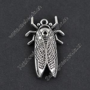 Pendant/Charm, Zinc Alloy Jewelry Findings, Lead-free, 32x19mm，Sold by Bag
