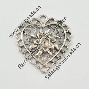 Pendant/Charm, Zinc Alloy Jewelry Findings, Lead-free, 35x38mm，Sold by Bag