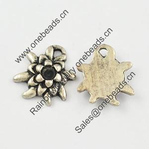 Pendant/Charm, Zinc Alloy Jewelry Findings, Lead-free, 16x14mm，Sold by Bag