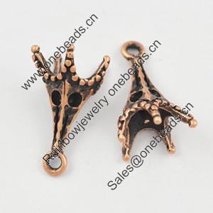 Pendant/Charm, Zinc Alloy Jewelry Findings, Lead-free, 17x12mm，Sold by Bag