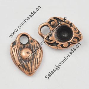 Pendant/Charm, Zinc Alloy Jewelry Findings, Lead-free, 9x13mm，Sold by Bag
