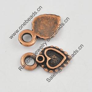 Pendant/Charm, Zinc Alloy Jewelry Findings, Lead-free, 14x7mm，Sold by Bag