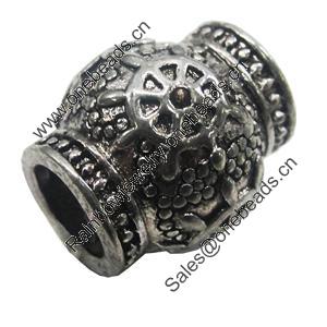 European Style Beads, Zinc Alloy Jewelry Findings, Lead-free, 13x13mm Hole:5mm, Sold by PC