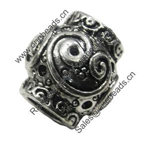 European Style Beads, Zinc Alloy Jewelry Findings, Lead-free, 13x12mm Hole:5mm, Sold by PC