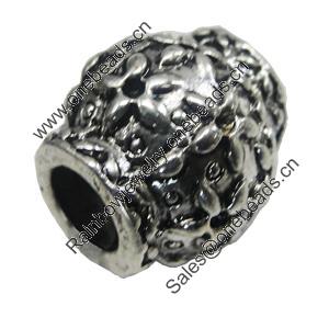 European Style Beads, Zinc Alloy Jewelry Findings, Lead-free, 13x12mm Hole:5mm, Sold by PC